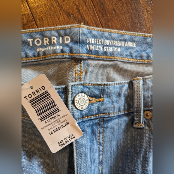 Torrid Perfect Boyfriend Ankle l Stretch Mid-Rise Jean Size 14 or 24 NWT - Picture 10 of 13